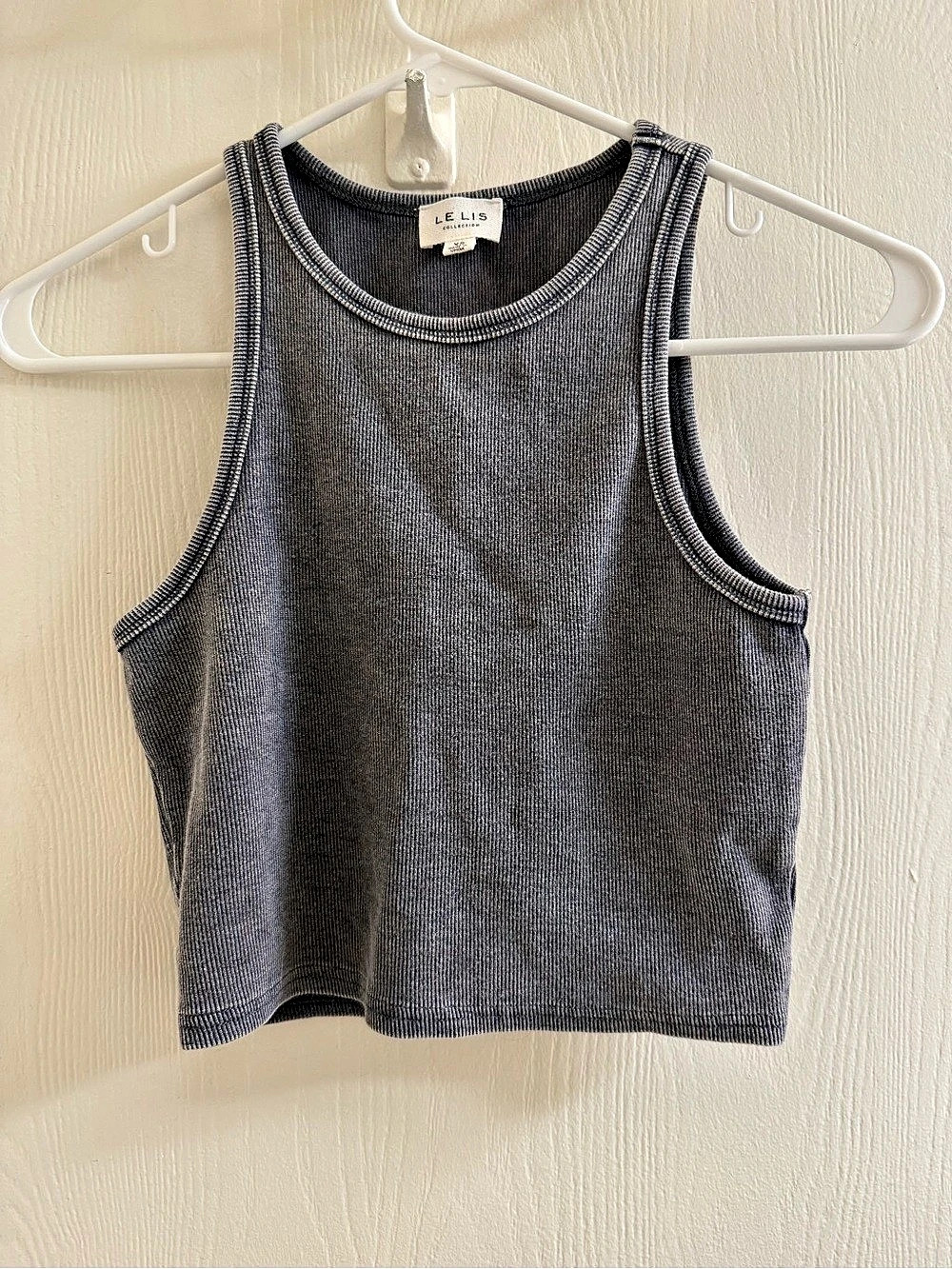 LE LIS Ribbed Tank Top in Gray Size XS Like New